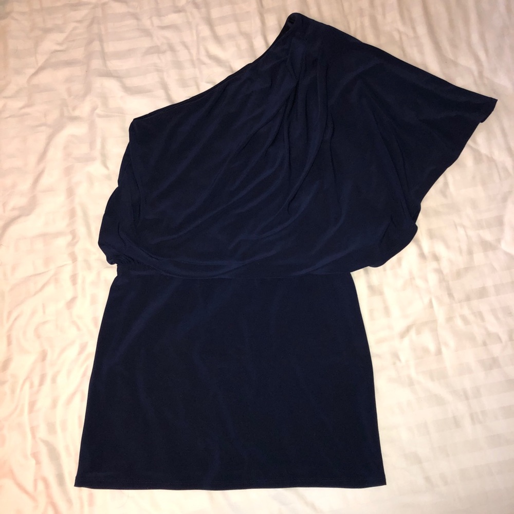 Jessica Howard Navy One Shoulder Dress
